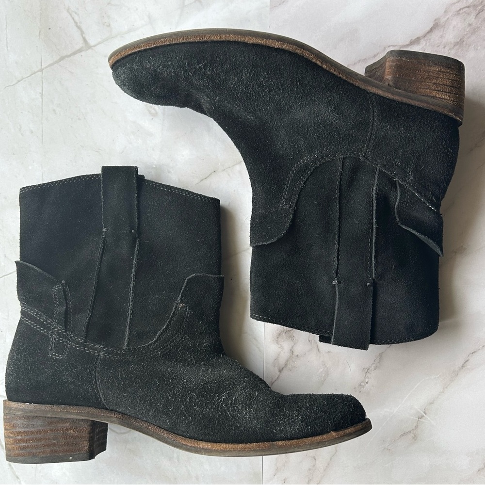 Jeffrey Campbell Ibiza Black Suede Western Ankle Boots